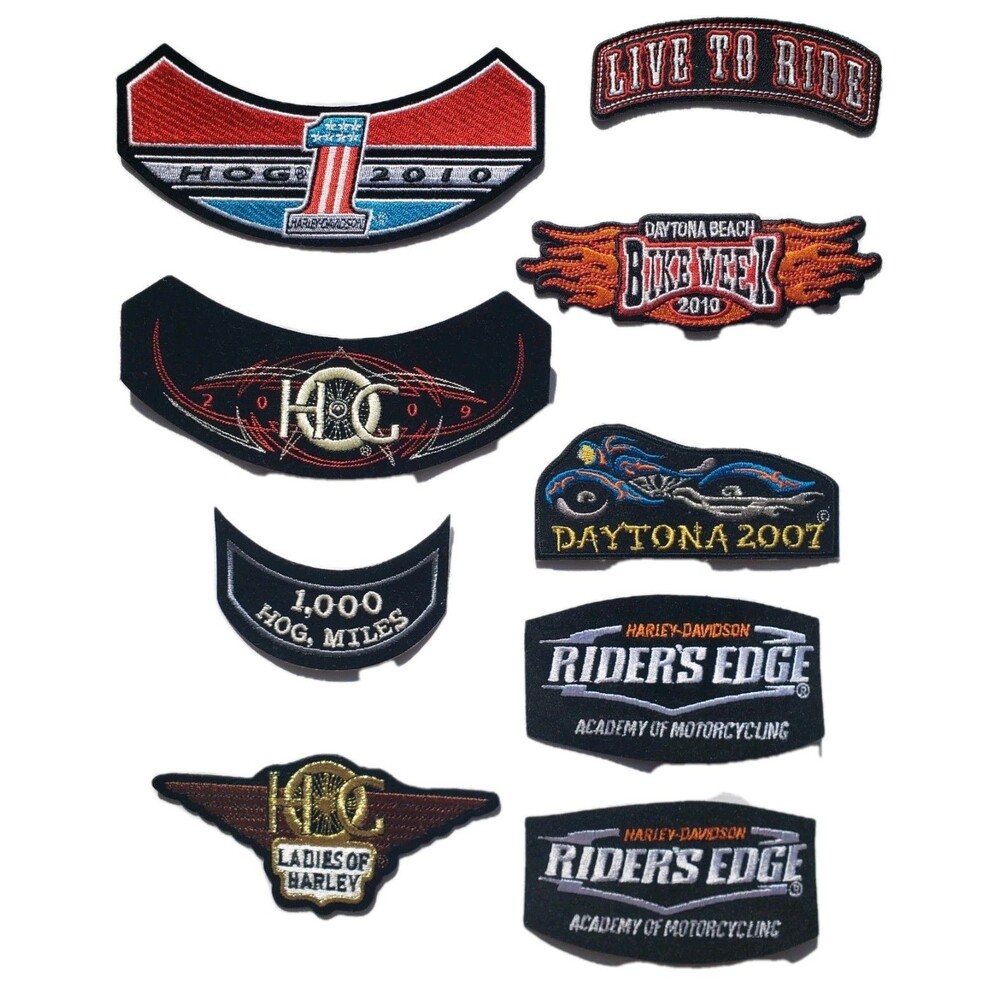 Harley Davidson Owners Group Patch Lot Of 9: HOG, Daytona, Riders Edge, Ride NEW